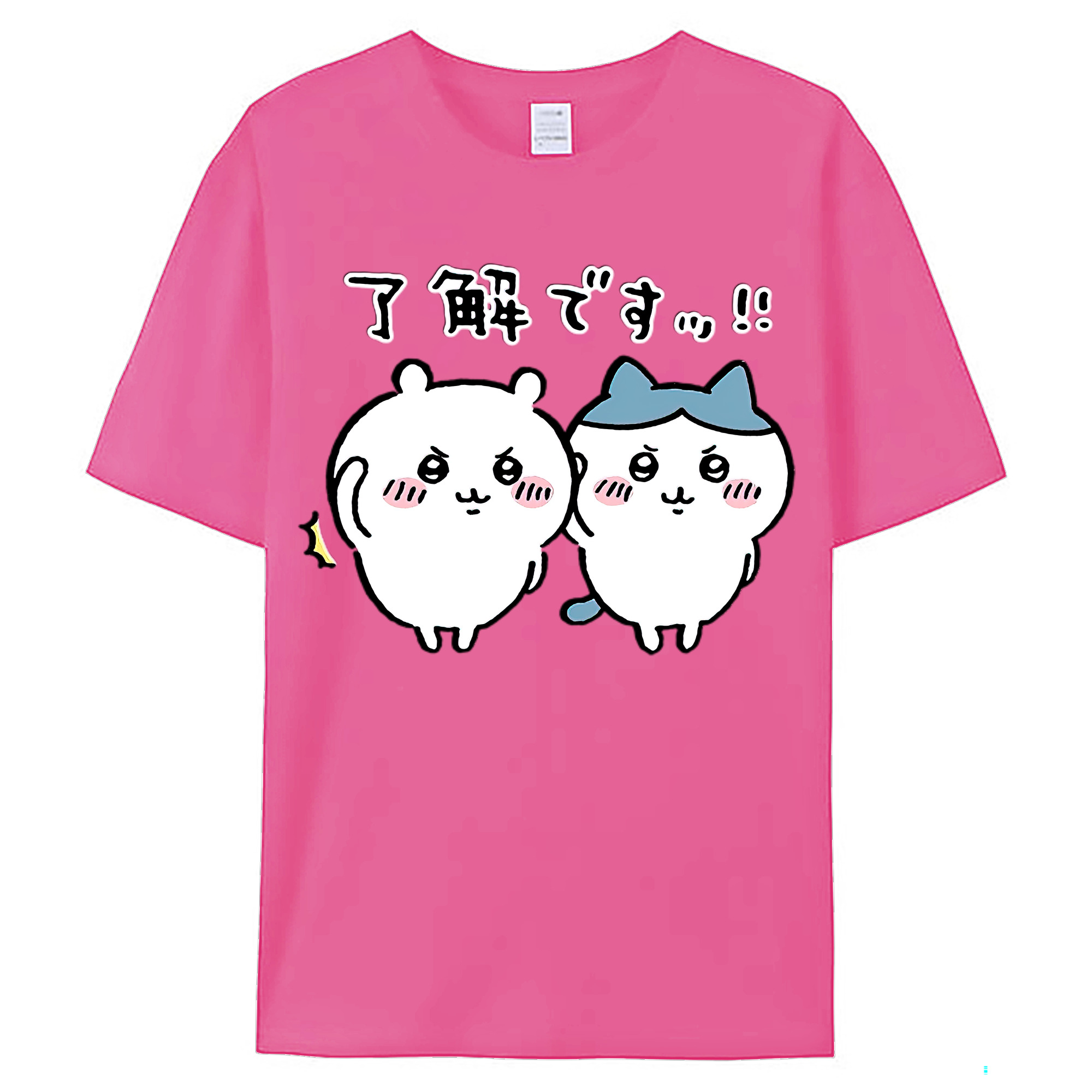 （画像用） ちいかわ ハチワレ Chii-kawa hachiware レディースカジュアルプリントTシャツ（綿100％）